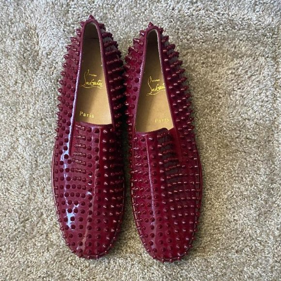 Red Spikes Roller Flats - Picture 1 of 3